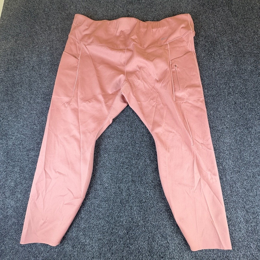 Nike Go Dri-FIT 7/8 Leggings Womens 38x22 Desert Berry Firm Support High Waisted